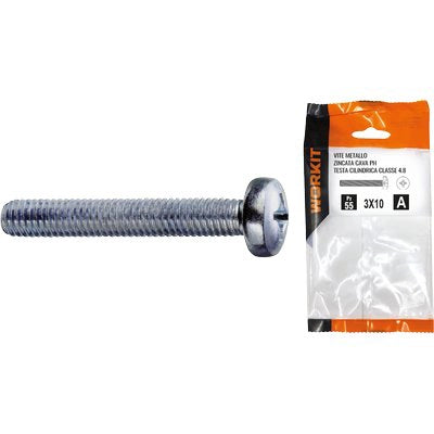 VITE METALLO TC ZINCATA SELF WORKIT - CAVA PH CLASSE 4.8 FILETTO INTERO MM 5X40 CF=PZ 11- 5 confezioni