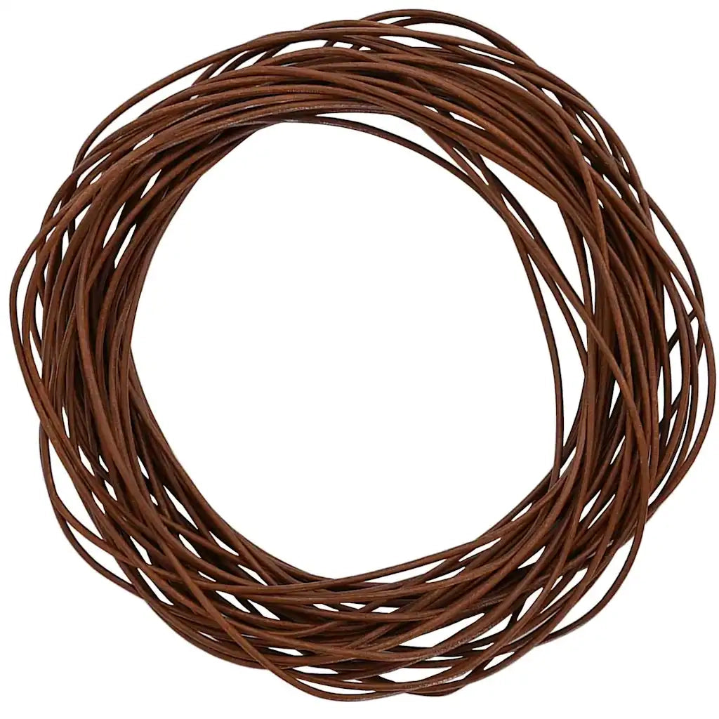 Cordino in Pelle Marrone Chiaro Ø2 mm x 10 m Pelle 42021998