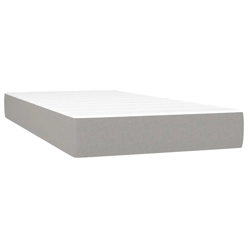Letto a Molle Materasso e LED Grigio Chiaro 90x190 cm Tessuto 3138277