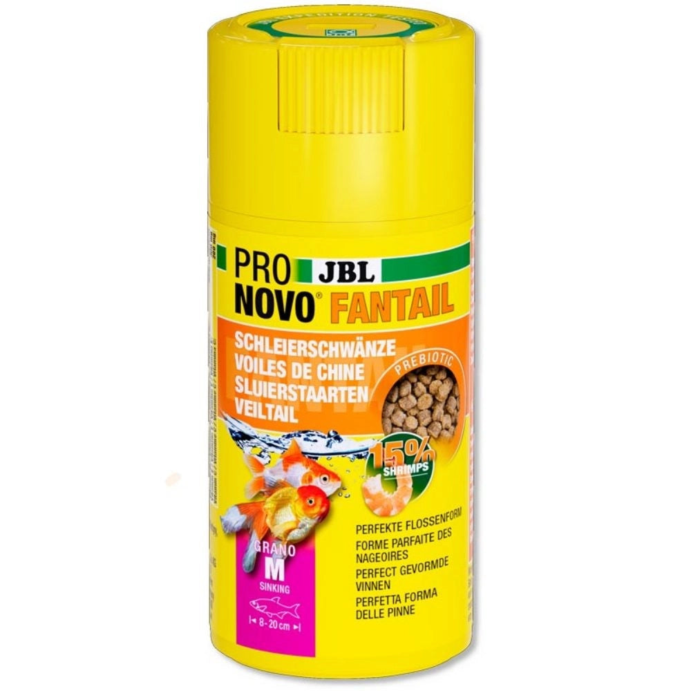JBL ProNovo Fantail Grano M - Mangime base in granuli per Veiltails e altre varietà di pesce rosso da 8 a 20cm Formato: 100 ml