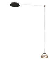 Arabella - Lampada a sospensione decentrata Ambra - Fabas Luce - LED 8W dimmerabile - Montaggio con decentramento