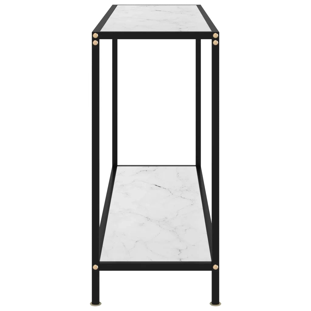 Tavolo Consolle | Tavolo d'Ingresso Bianco 120x35x75 cm in Vetro Temperato