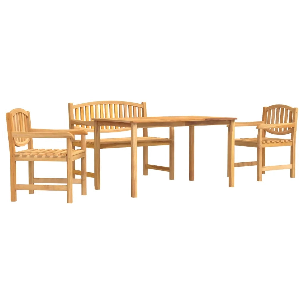 Set da Pranzo per Giardino 4 pz in Legno Massello di Teak 3157938