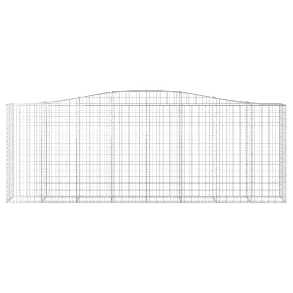 Set di 7 gabbioni ad arco per recinzioni a gabbia e muri di contenimento 400 x 50 x 140/160 cm ferro zincato argento 02_0041138