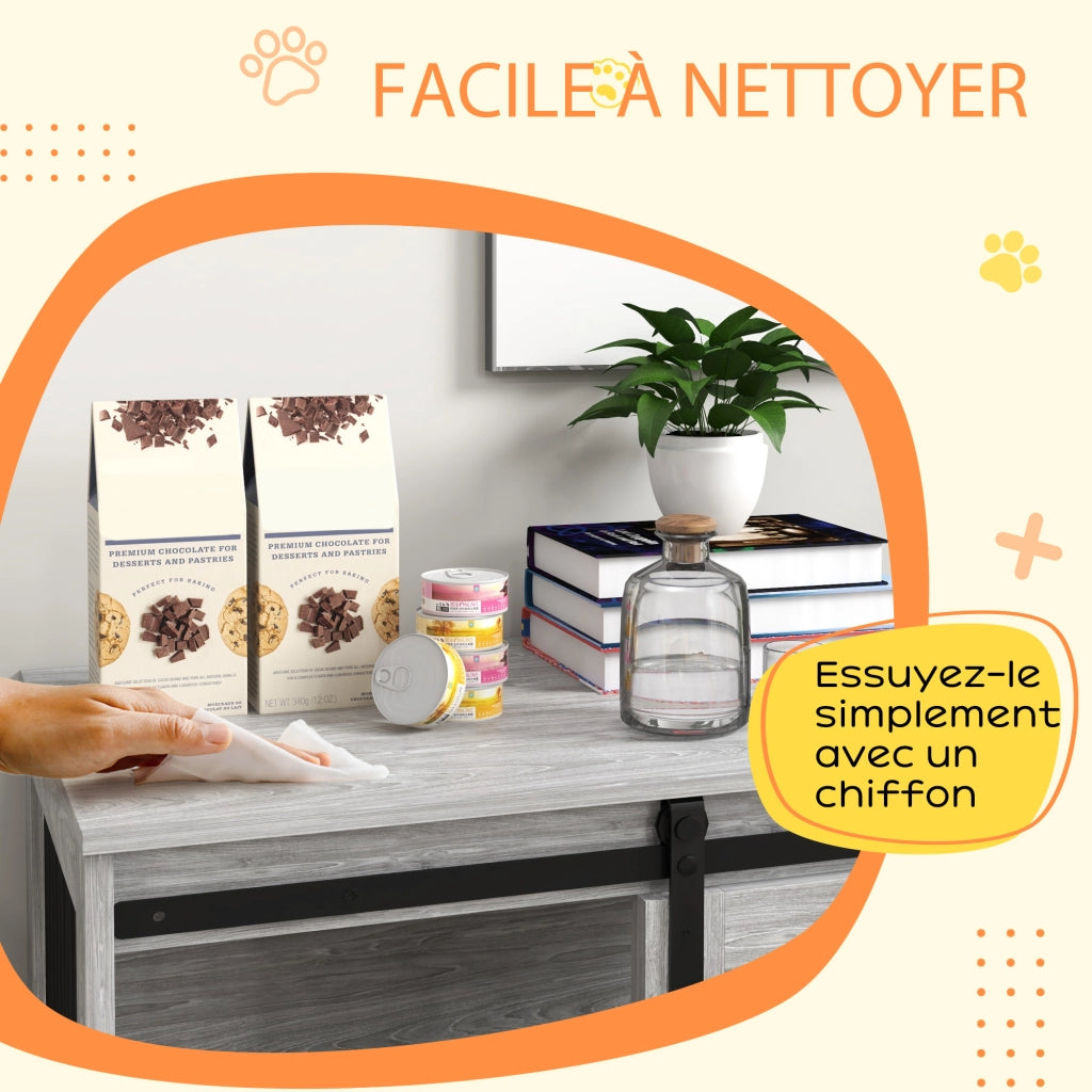 Gabbia Gabbietta per Cani Interna ¨C zephmum ¨C Effetto Legno 80x54x57 cm