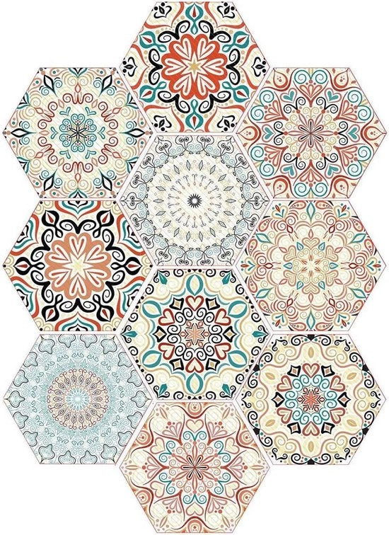 Decalcomanie decorativa a forma di mandala - schiacciare e applicare - decalcomanie autoadesive per pavimenti - arredamento per la casa - decorazione di mobili - backsplash per scale - decalcomanie per pavimenti.