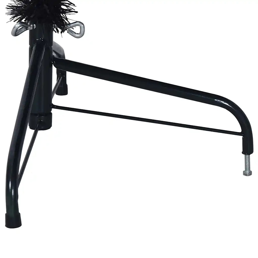 Albero di Natale artificiale con luci integrate Nero 180 cm PVC