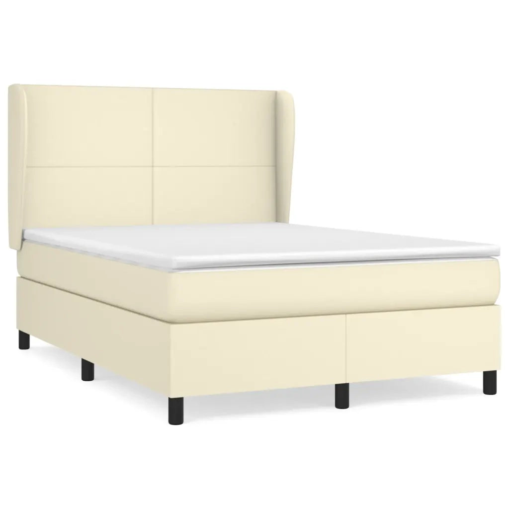Giroletto a Molle con Materasso Crema 140x190 cm in Similpelle 3128909