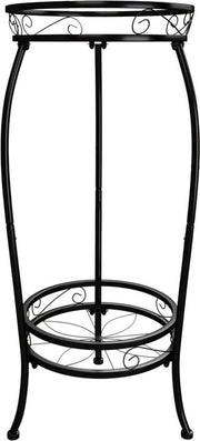 Due Livelli Stand per Piante in Metallo - Supporto per Piante Grande Nero per Interno - Patio Stand per Piante con Molti Vasi per Piante - Angolo Balcone Soggiorno