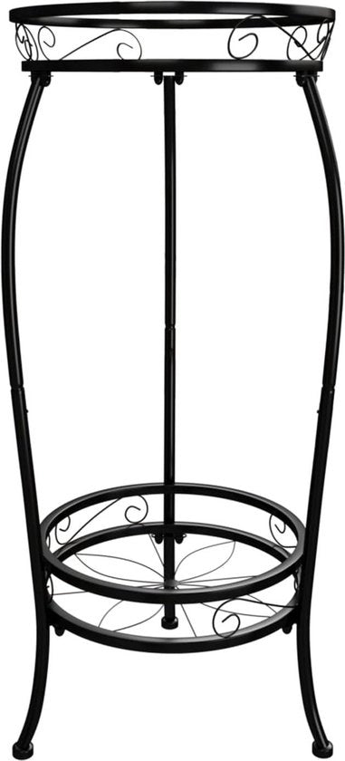 Due Livelli Stand per Piante in Metallo - Supporto per Piante Grande Nero per Interno - Patio Stand per Piante con Molti Vasi per Piante - Angolo Balcone Soggiorno