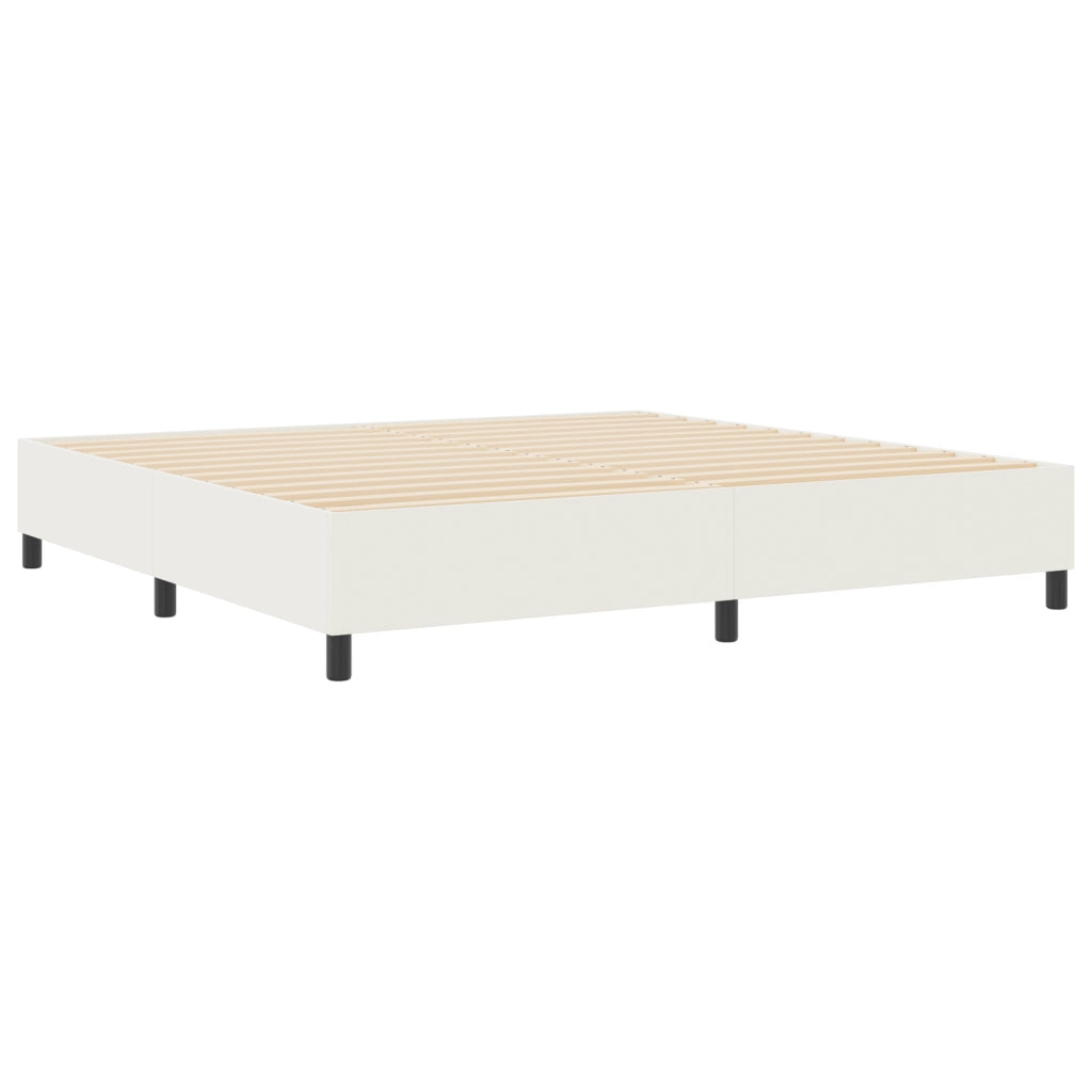 Letto Box Spring Crema 200x200 cm Tessuto a coste