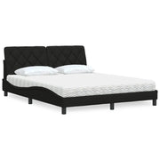 Letto con Materasso Nero 160x200 cm in Tessuto 3310750