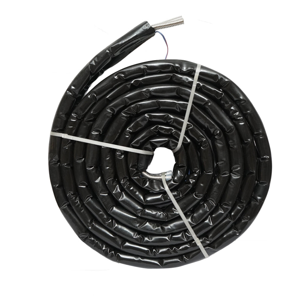 Tubo doppio in acciaio inox DN16-3/4 corrugato, flessibile, isolato, lungo 10 m, con cavo per sonda di temperatura, per impianti solari residenziali.