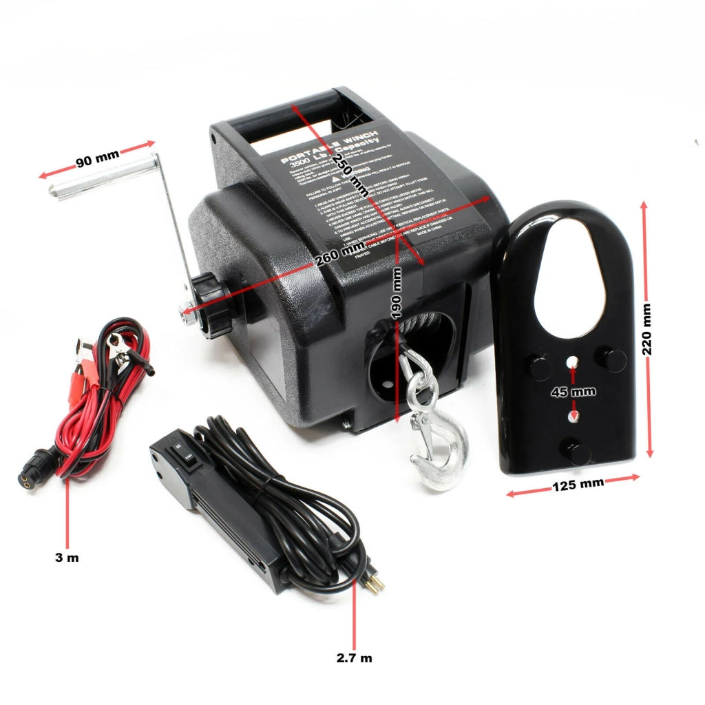 Verricello elettrico da 12 volt capacità di tiro fino a 4990 kg verricello a cavo 16_0000524