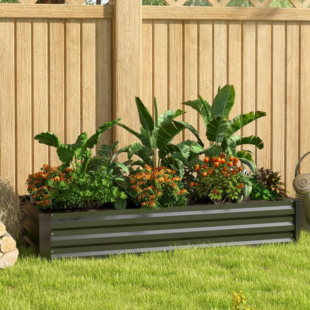 Vaso da giardino rettangolare in acciaio ¨C zephmum ¨C nero 100x50x30