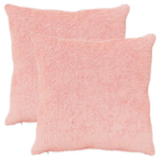 Federa 2 pz HEERLEN Rosa 60 x 60 cm Pelliccia di Coniglio Finta 912817