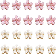 Mini clip per fiori cristallo per bambine e donne accessori per capelli per foto e uso quotidiano (bianco viola)