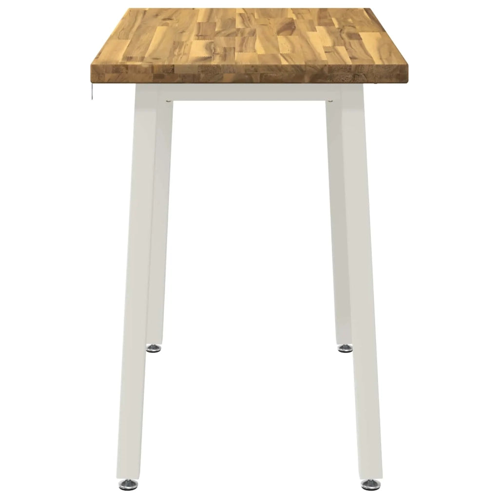 110 x 55 x 75 cm Legno di Acacia Massello Bianco Rettangolare 937585