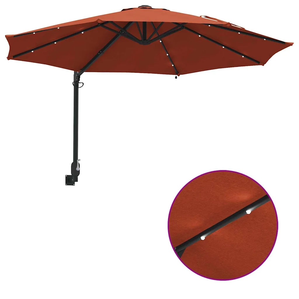Ombrello da giardino-Ombrellone da spiaggia Terracotta 248 x 248 x 148 cm 861659