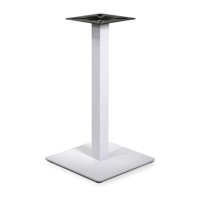 Base Tavolo Acciaio Leo Bianco Quadro Cm 40x40h72 Tubo Cm 6x6