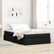 Letto con contenitore e materasso Nero 120 x 190 cm Poliestere