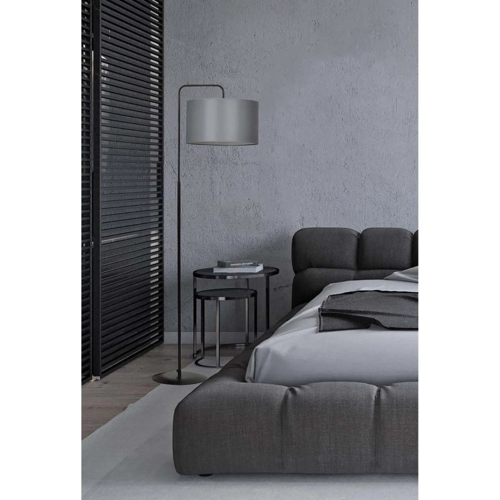 Piantana Contemporaneo Sigfrido Acciaio Nero Grigio 1 Luce E27 Ip20