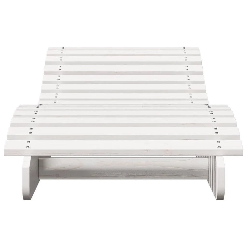 Lettini Prendisole 2 pz | Sdraio da giardino | Lettino da sole Bianchi 205x60x31,5 Legno Massello Pino