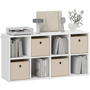 Libreria 8 Cubi con 4 Cassetti ¨C Xylo ¨C Bianco e Beige 105,9x30x53,7 cm