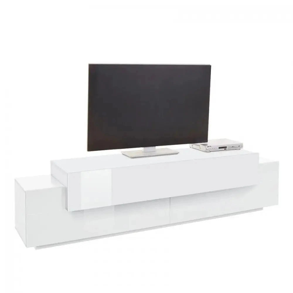 Porta TV Corona Bianco Laccato 200 cm - Dimensioni: 200 x 45 x 51,6 cm
