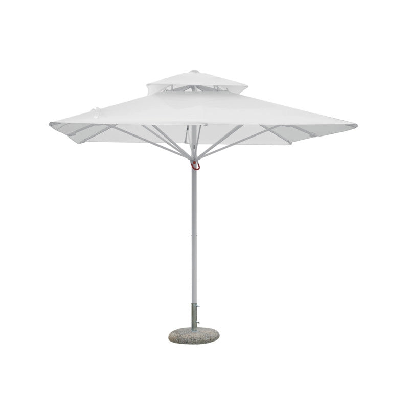 Ombrellone quadrato MOIA Push-Up 3x3 mt. fusto bianco telescopico Contract