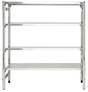 Scaffalatura ad incastro in acciaio inox con ripiani lisci e forati per cucine cm. 180x40x200h