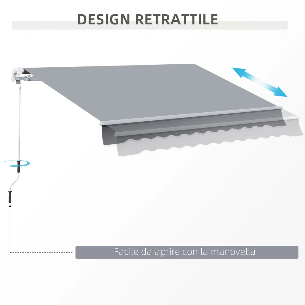 Tenda da Sole Grigia Avvolgibile 3x2.5 m ¨C Zephmum ¨C Alluminio e Poliestere Anti-UV