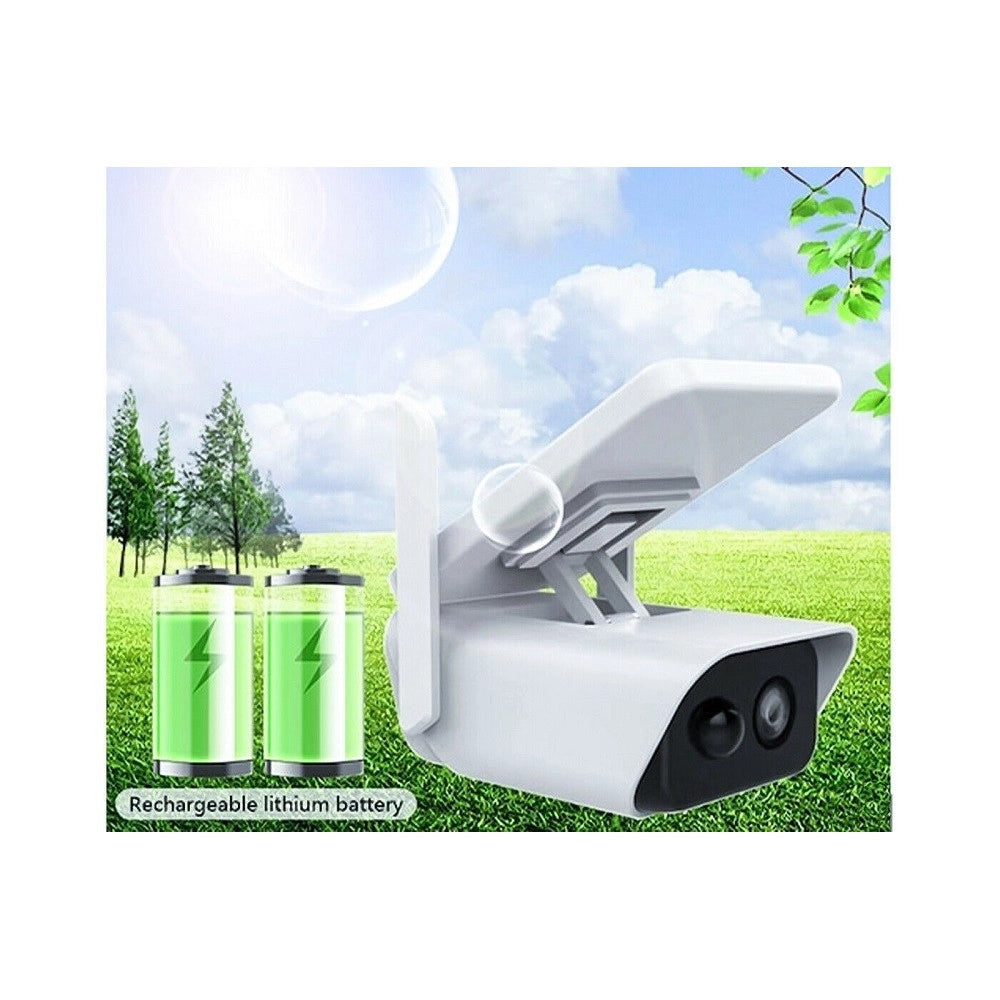 Trade Shop - Telecamera Con Pannello Solare Wifi 2mpx Infrarossi Sd Sensore Movimento Abq-q1 -