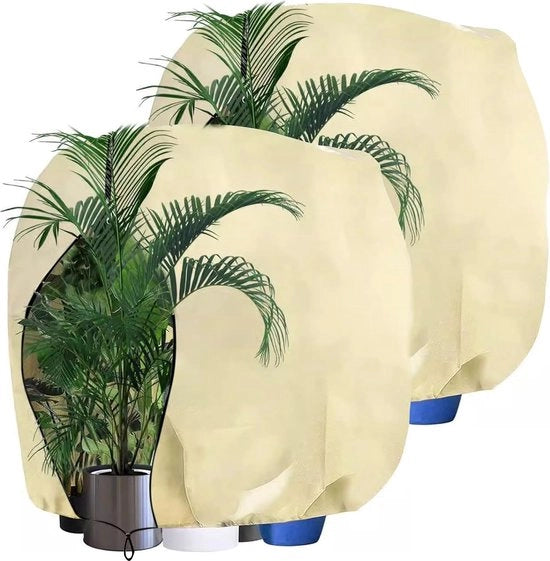 Copertura invernale per piante, 200 x 240 cm, copertura invernale XXL, sacco per piante da vaso per alberi, piante di balcone, tenda respirante e resistente alle abrasioni, beige, confezione da 2 pezzi