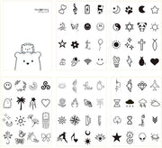 Tattoostickers Premium - 5 vellini tatuaggi temporanei per donne - adesivi da tatuaggio falsi con 80 stili - disegni bohemian e tribali - ideali per feste - neri e colorati - idonei per la pelle.