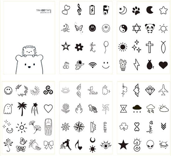 Tattoostickers Premium - 5 vellini tatuaggi temporanei per donne - adesivi da tatuaggio falsi con 80 stili - disegni bohemian e tribali - ideali per feste - neri e colorati - idonei per la pelle.