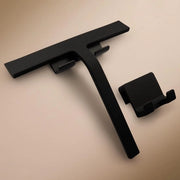 Douchewisser in silicone | Supporto per doccia in silicone | Alloggiamento per douchewisser senza foratura | Design moderno | 23 cm | Nero