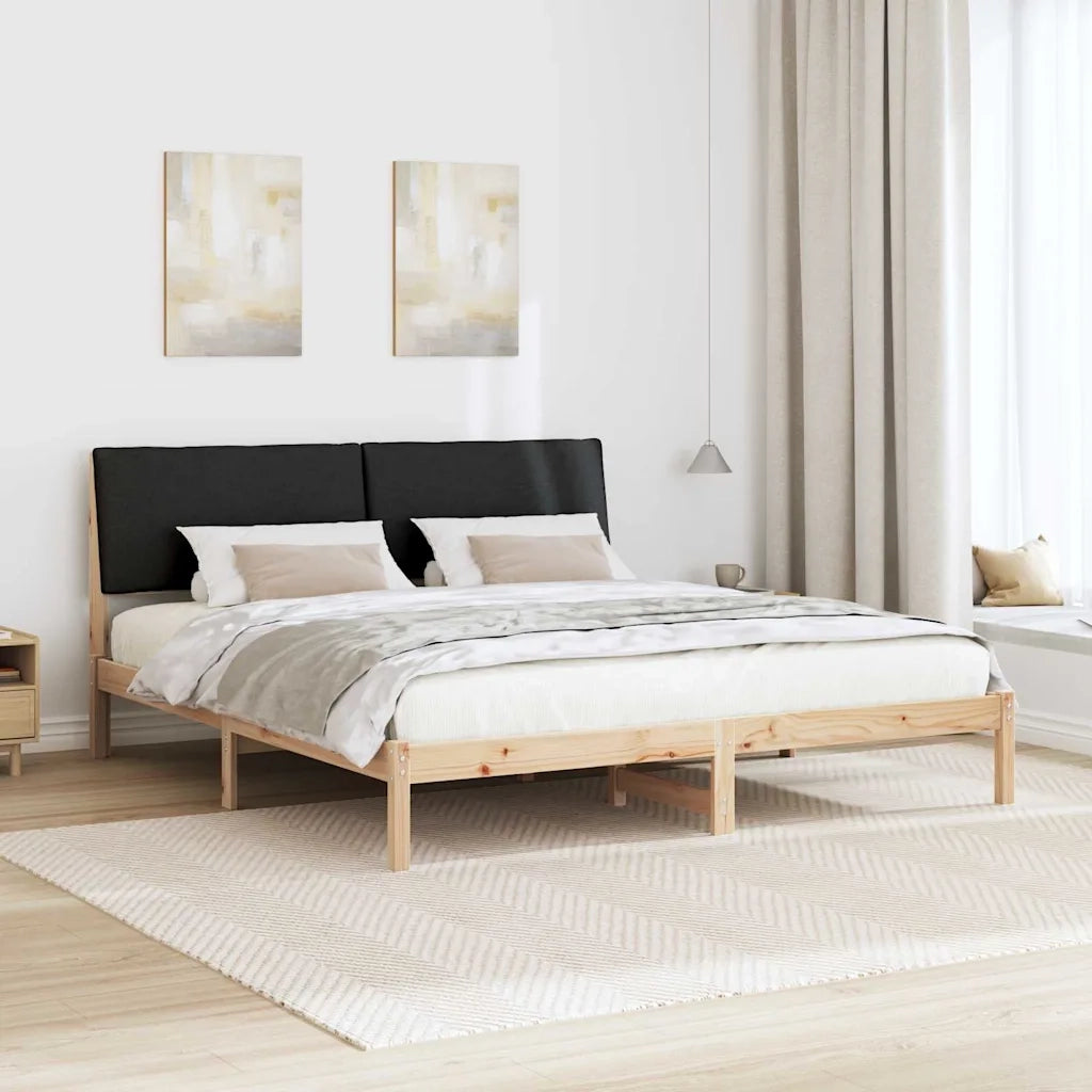Struttura del Letto con testiera Marrone e nero 200 x 200 cm 3394360