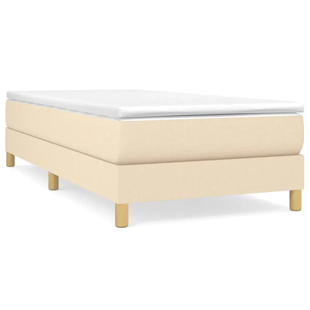 Struttura Letto a Rete a Molle-Giroletto Crema 90x200 cm in Tessuto 887469