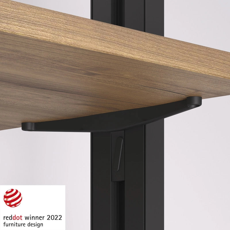Kit di staffe per 1 ripiano in legno, 1 modulo e 1 asta di sospensione lunghezza 1m Zero, Zama, colore Grigio pietra v..