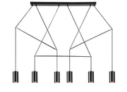 Lampada a sospensione Rabalux Aslaug nera 6xGU10 117cm