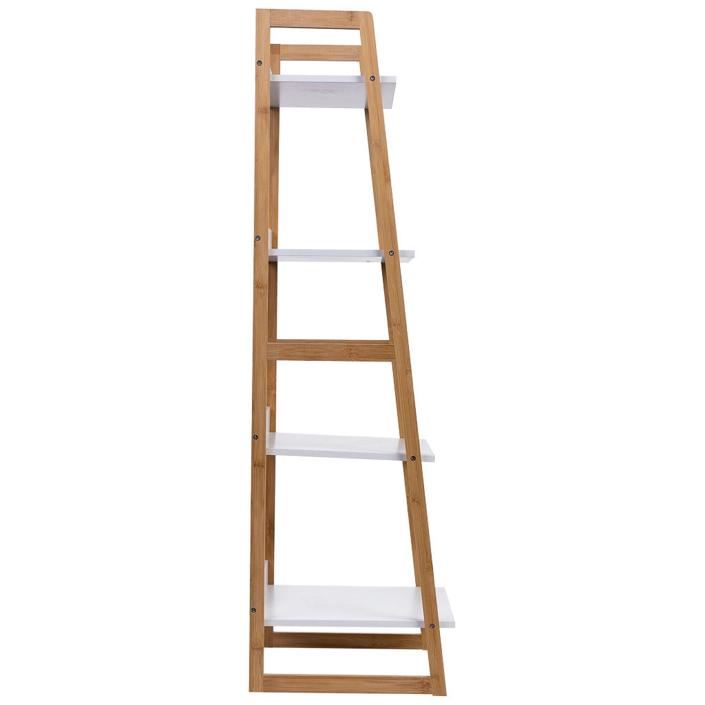 scaffalatura in legno bianco a 4 ripiani 50x36x120h cm