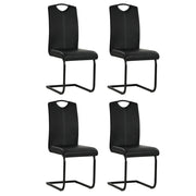 Sedie da Pranzo a Sbalzo 4 pz Nere in Similpelle cod mxl 8809