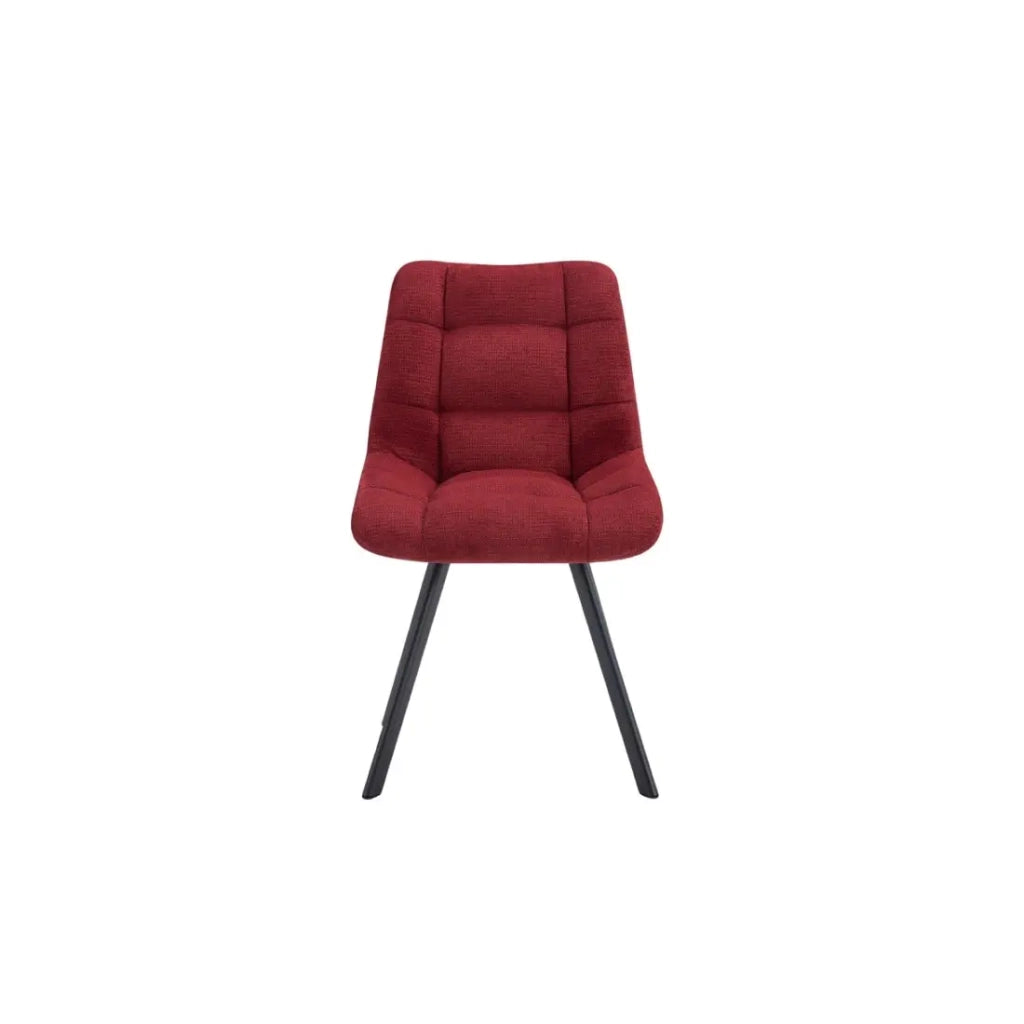 Set di 2 sedie VELMA - Tessuto rosso - Piedi in metallo - Design audace - Comfort compatto e robusto