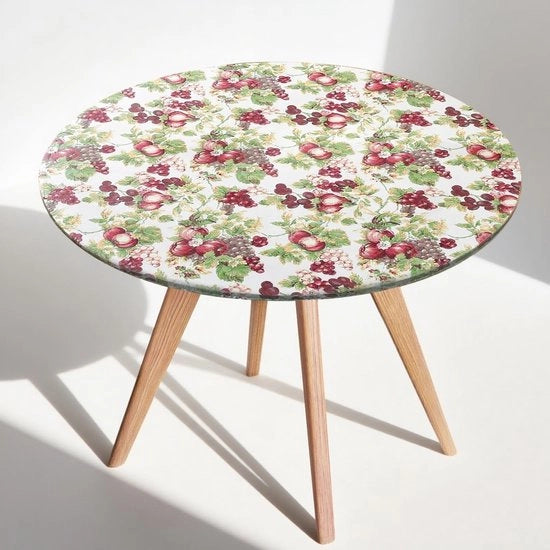 Tappeto per tavolo da esterno di circa 110 cm - Tappeto per tavolo resistente al tempo - Protezione per tavolo - Tappeto per tavolo in plastica - Materiale PVC duraturo - Copertura per tavolo