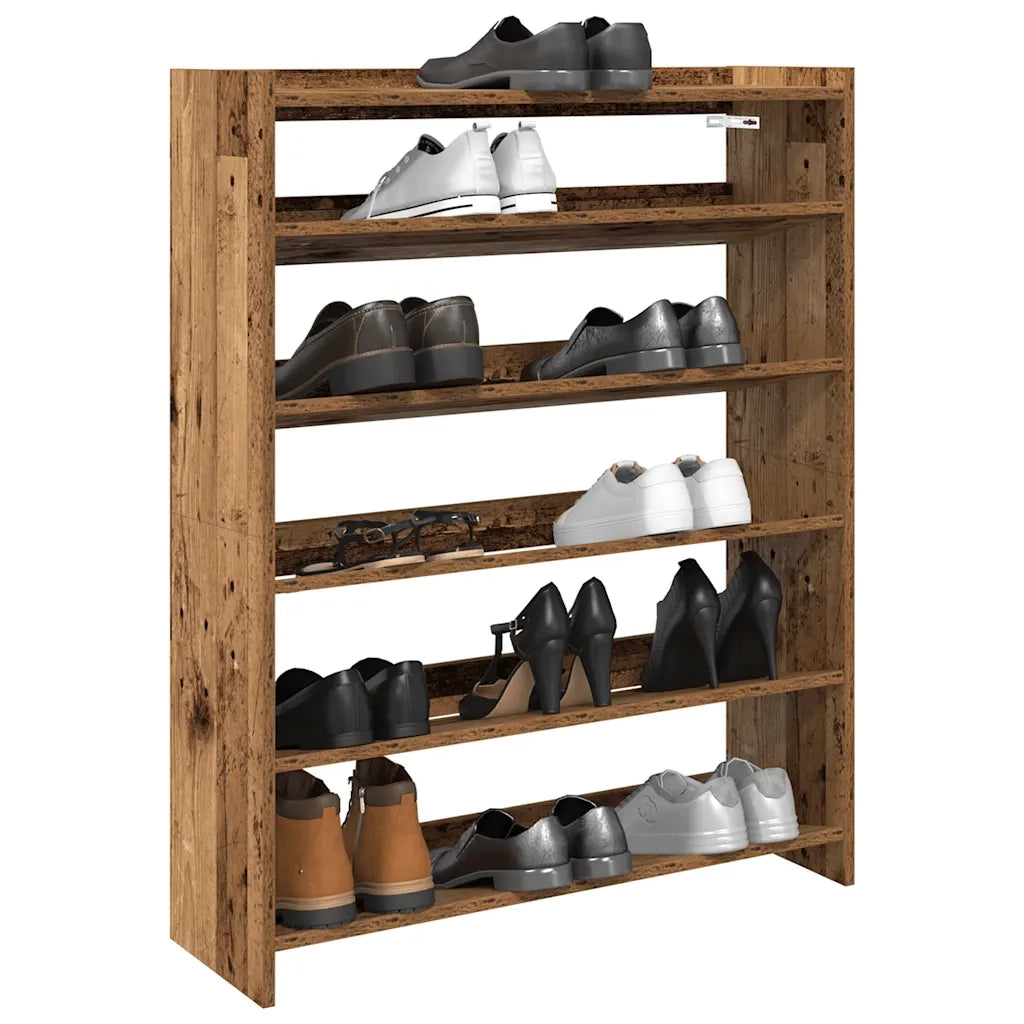 Scarpiera Legno Antico 80x25x100 cm in Legno Multistrato 859903