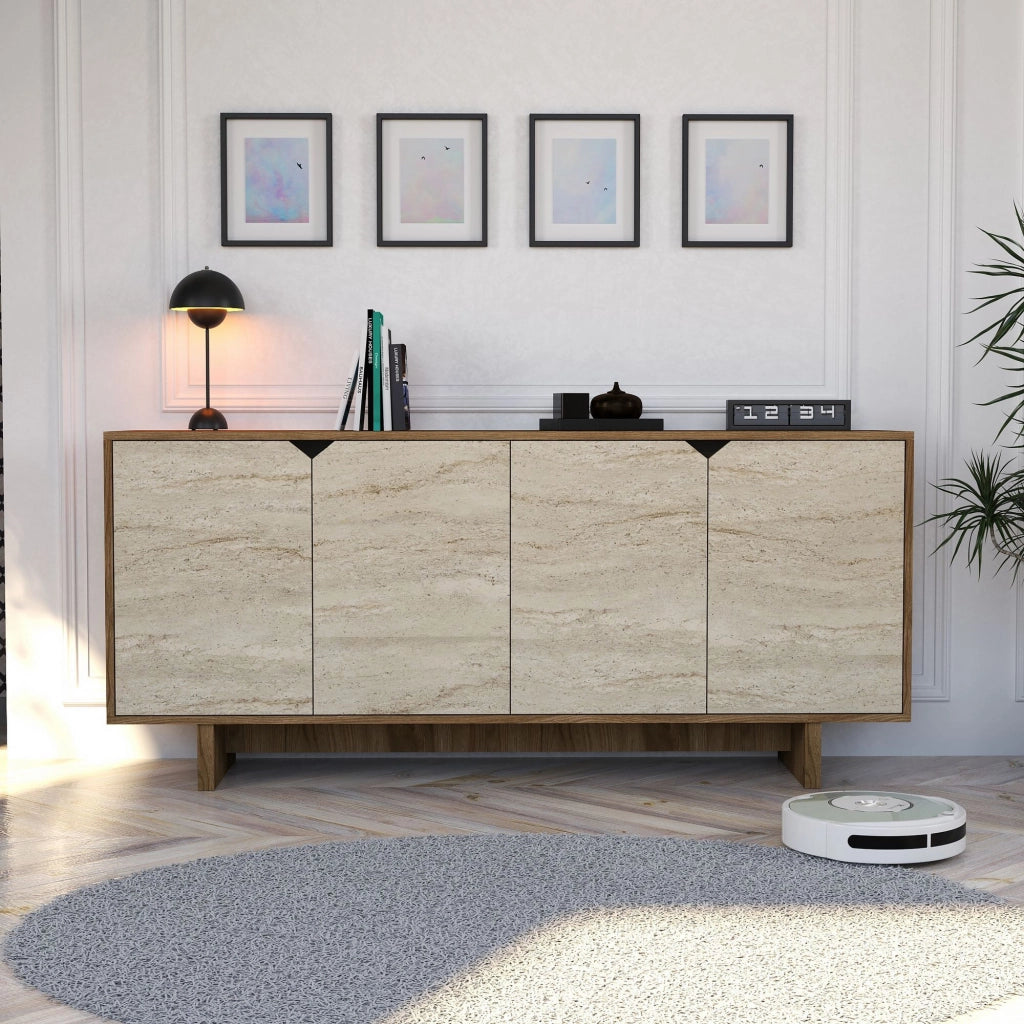 Credenza in legno "Istemi" - 180 x 40 x 81 cm - Travertino