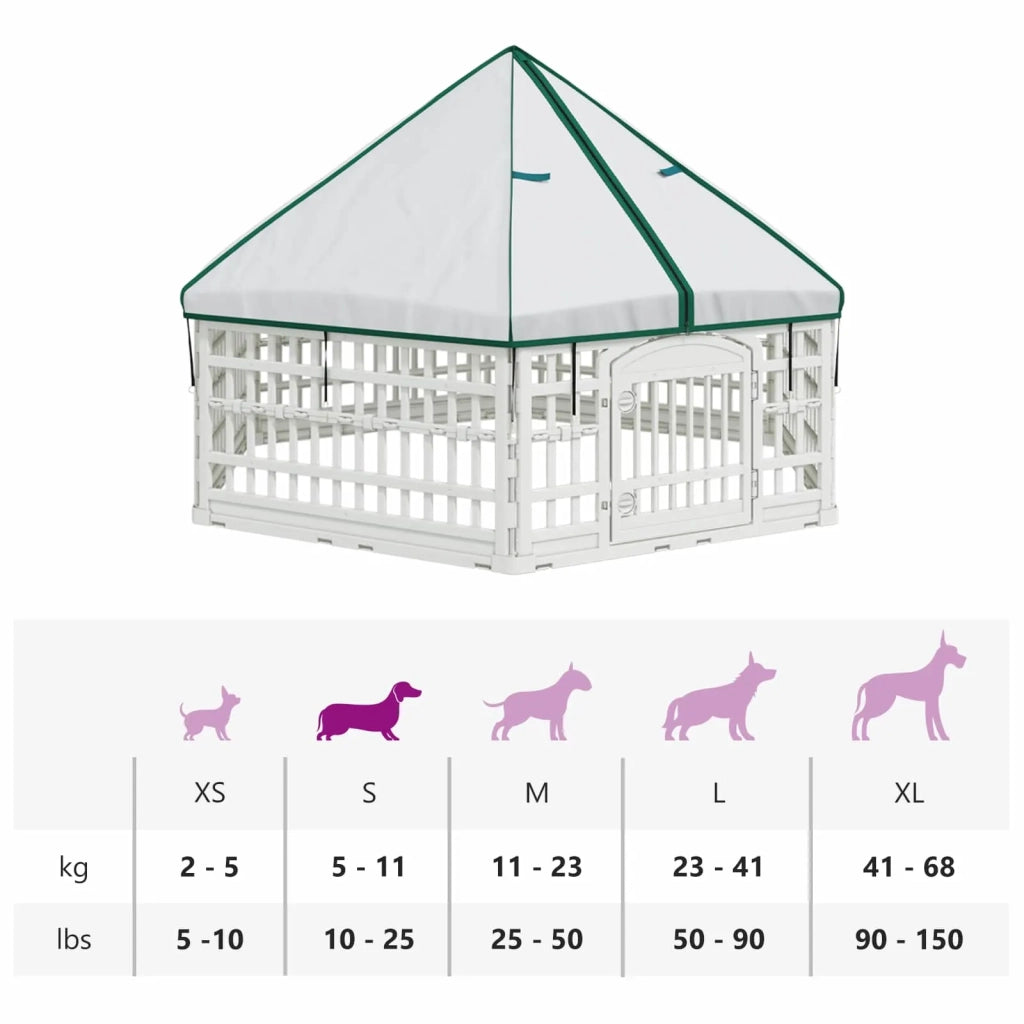 Panchetto per Cani a 6 Pannelli Bianco 179 x 151 x 114 cm 42027224
