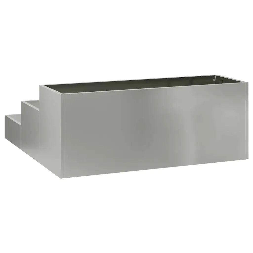 Fioriera moderna da giardino per esterni 90 x 90 x 35 cm in acciaio zincato argento codice 02_0052053.