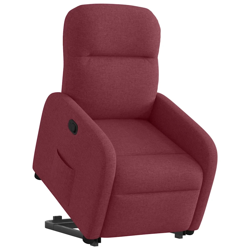 Poltrona | Sedia Relax Alzapersona Reclinabile Rosso Vino in Tessuto